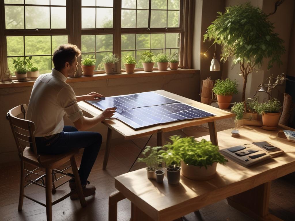 a professional consultant discussing solar energy options with a homeowner,