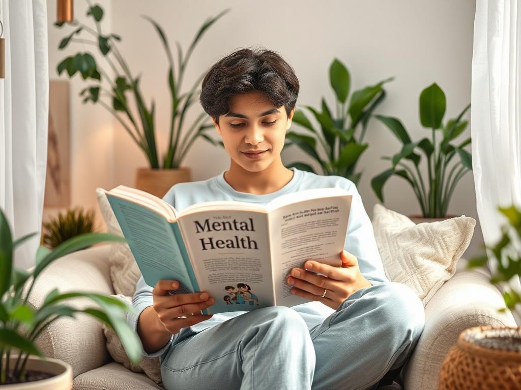 A serene scene of a person sitting comfortably in a