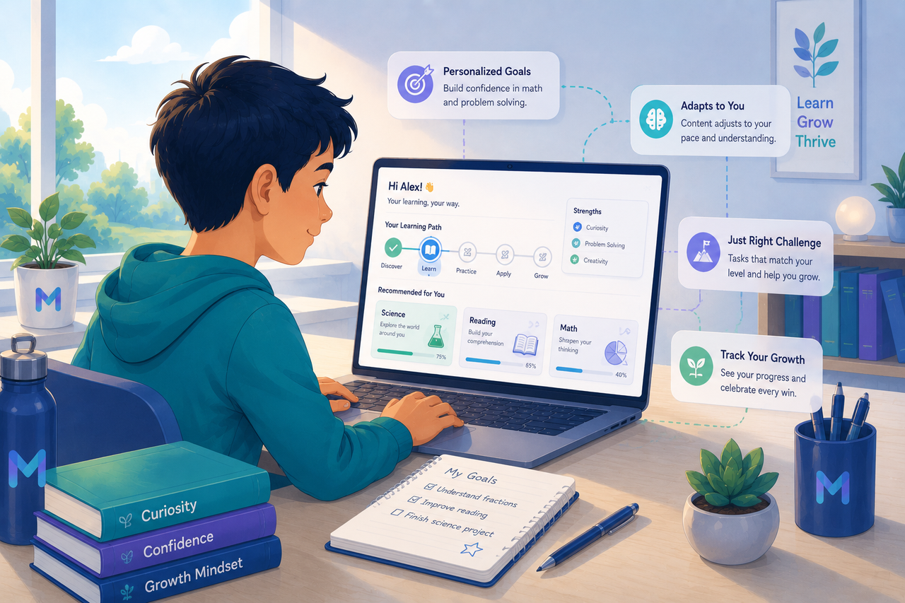 Personalized learning pathways illustration