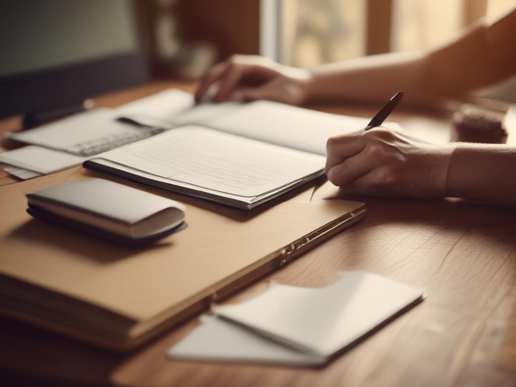 A hyper realistic close up shot of a person writing