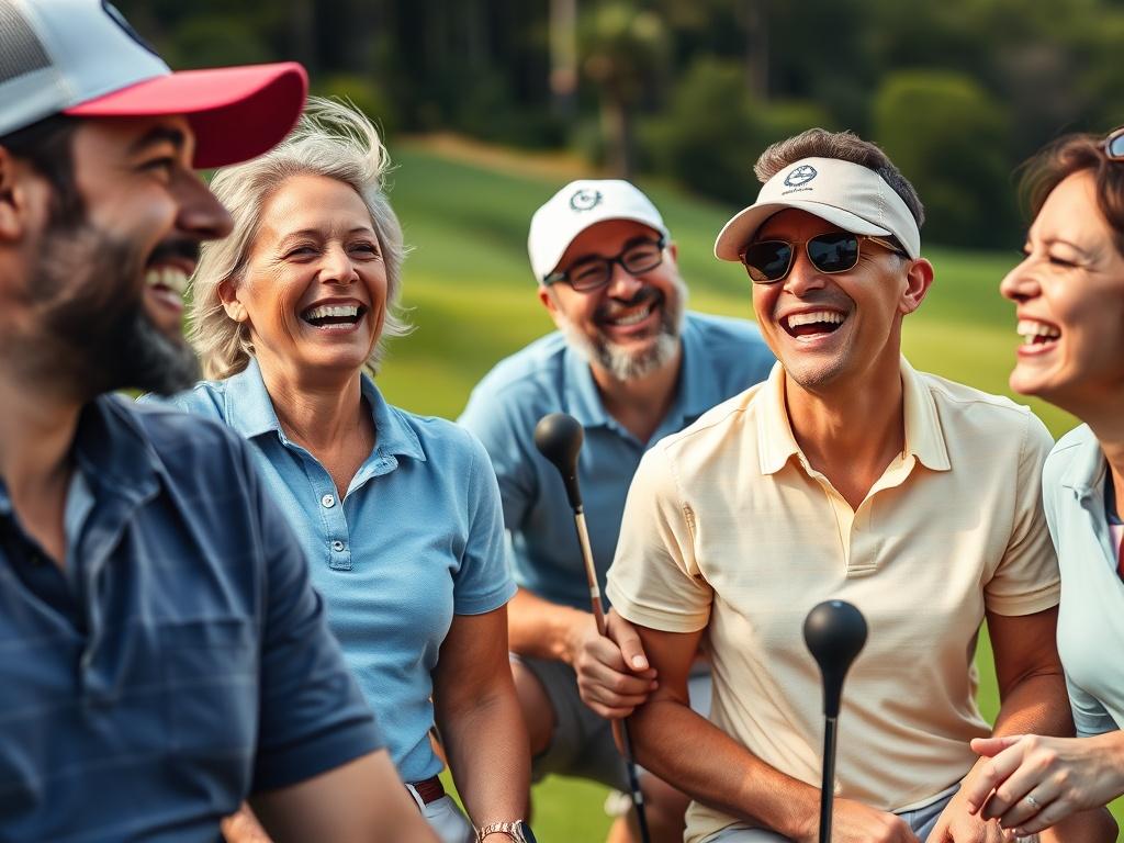 A close up shot of a group of friends laughing