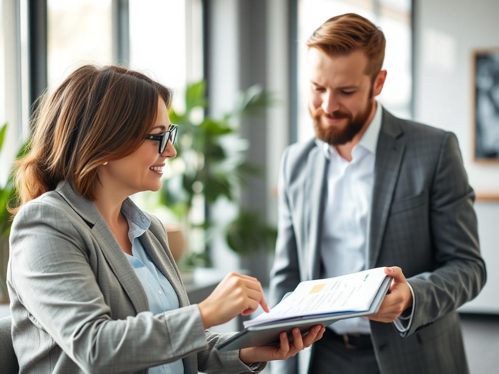 A close up shot of a financial advisor engaging with