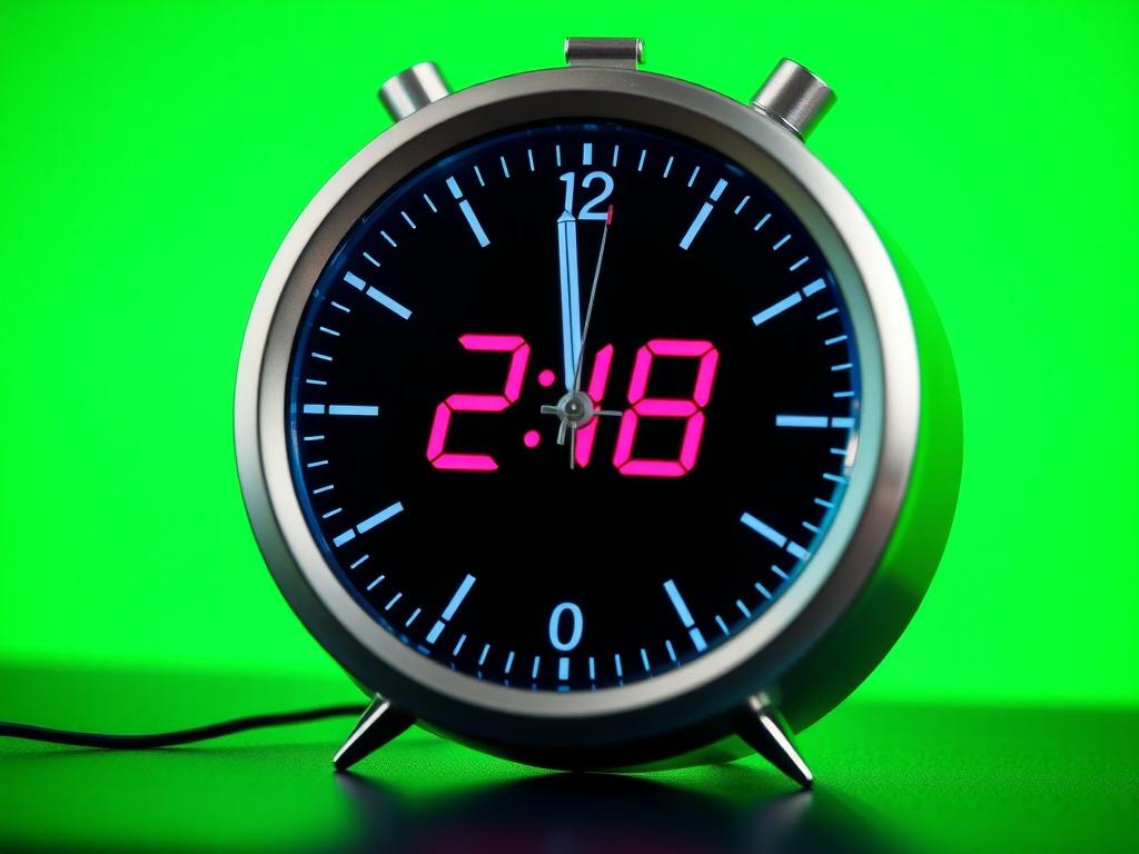 A close up shot of a digital clock showing 24