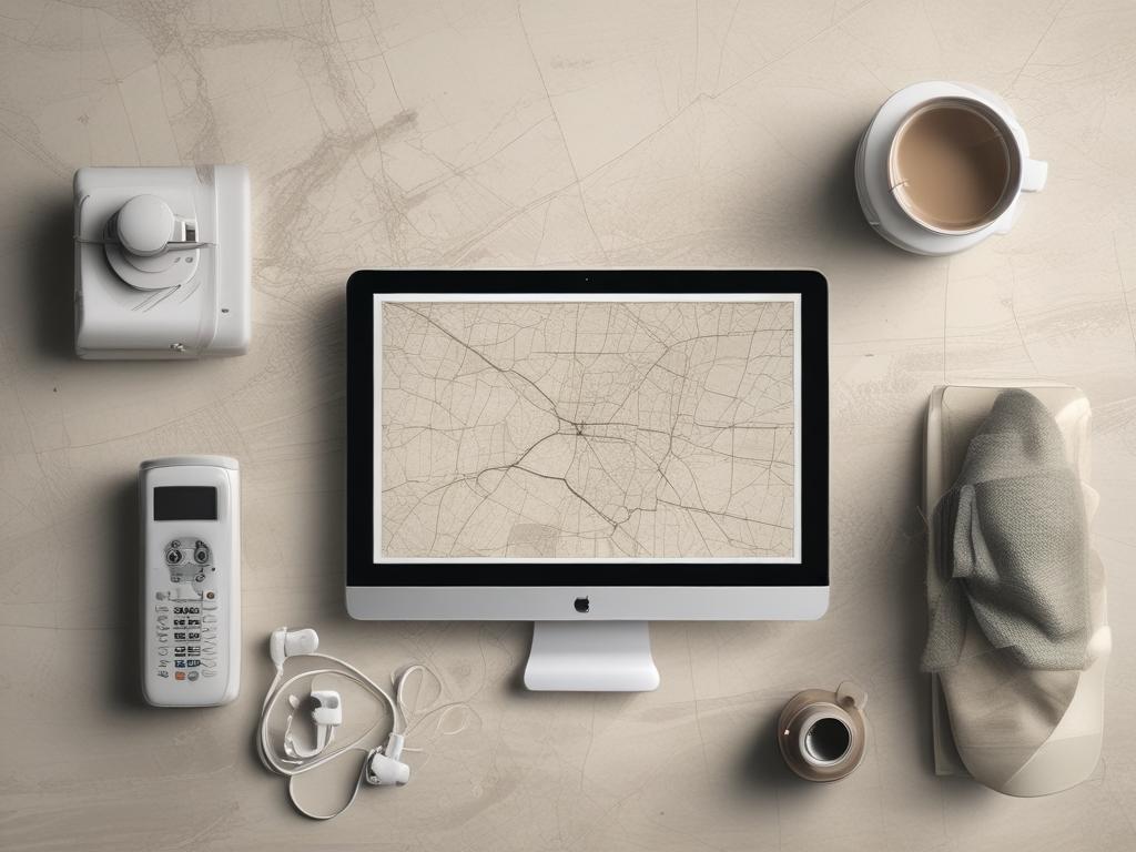booking, collection, electronics, map
