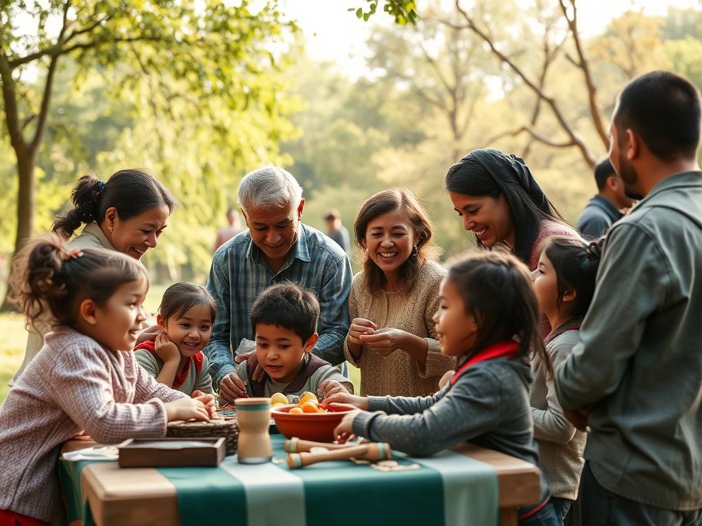 A warm and inviting scene of a diverse group of