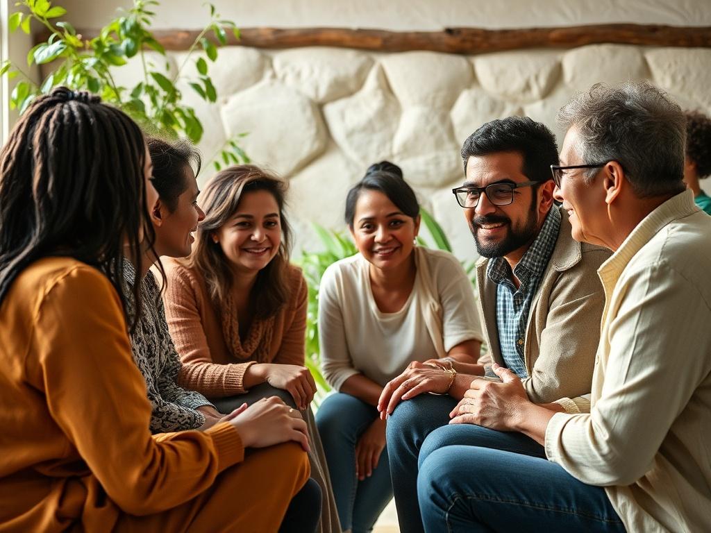 A realistic high resolution of a diverse group of families