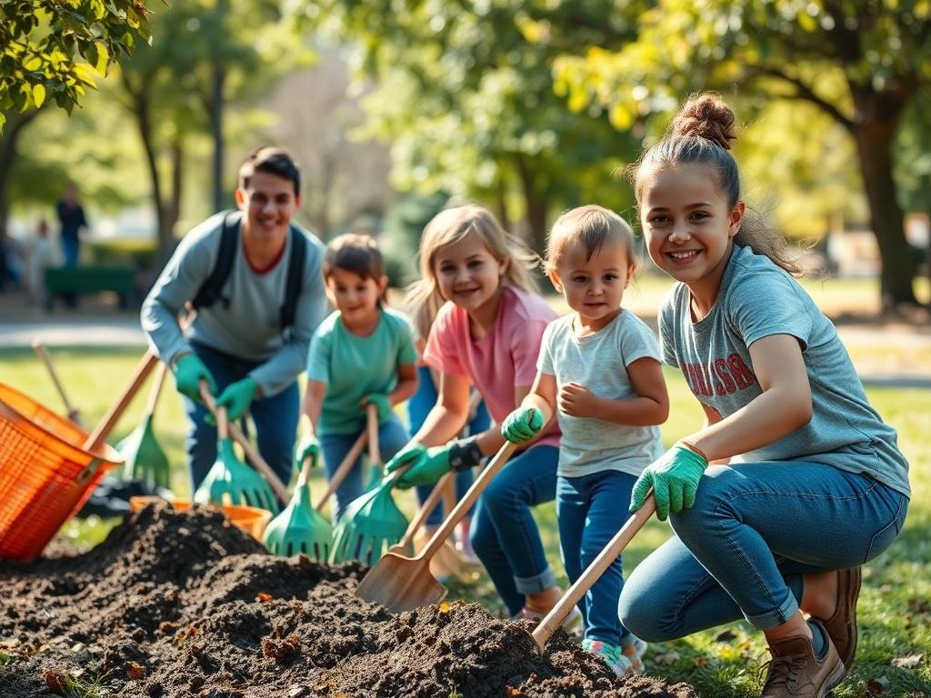 A realistic high resolution of families participating in a community