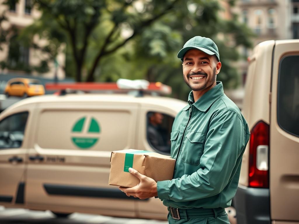 A realistic high resolution of a professional courier in a