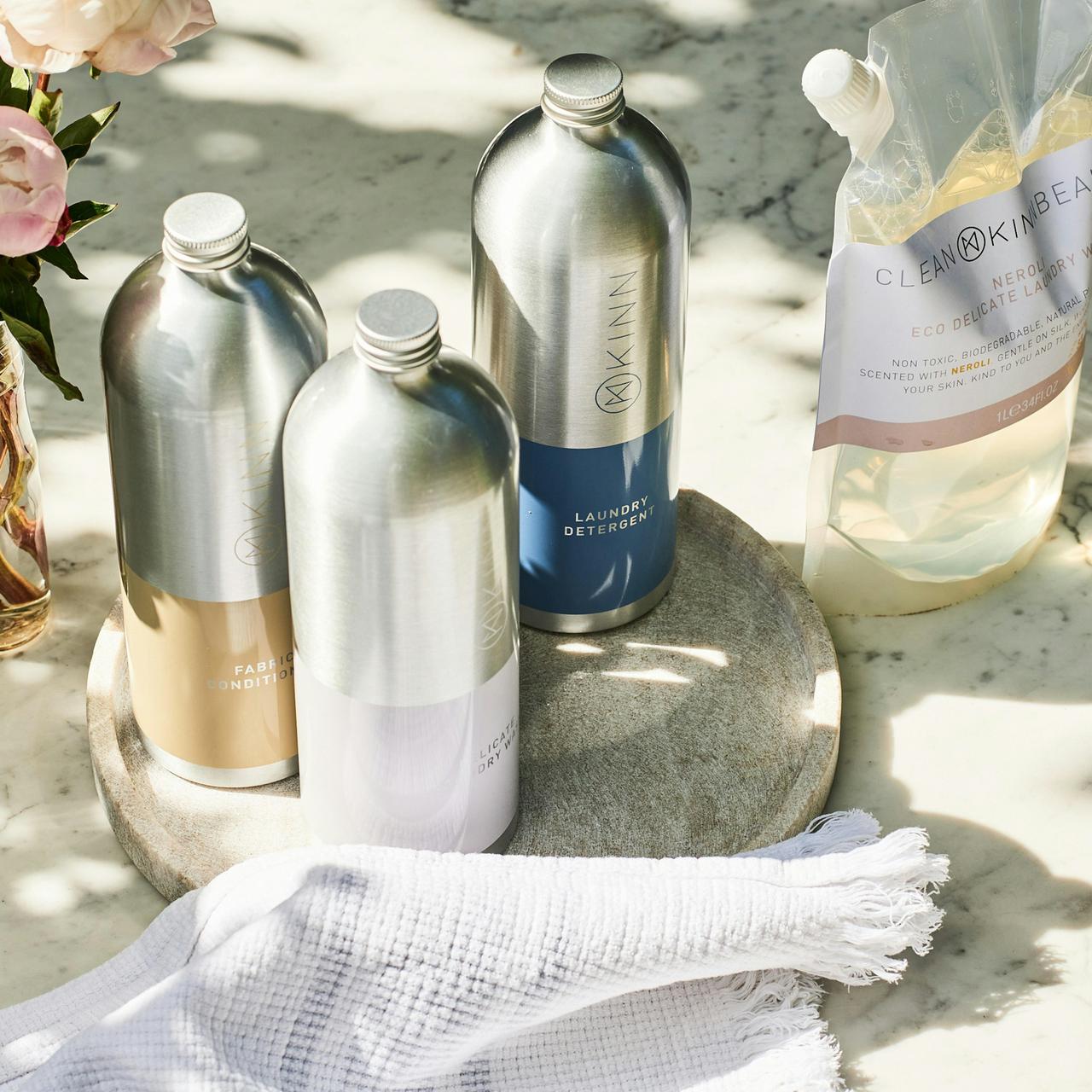 KINN Living eco-friendly refillable cleaning and laundry products. Photographed by Ollie Grove