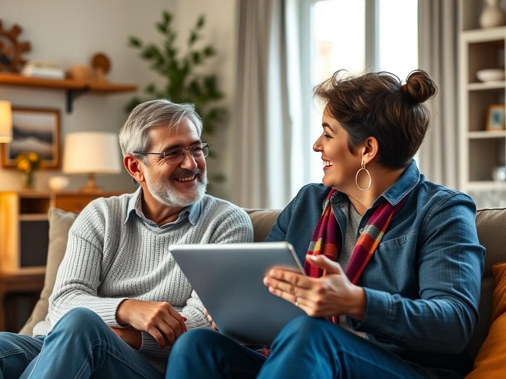 A close up shot of a relaxed homeowner sitting with