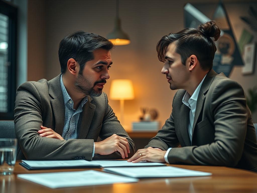 A close up shot of two individuals engaged in a