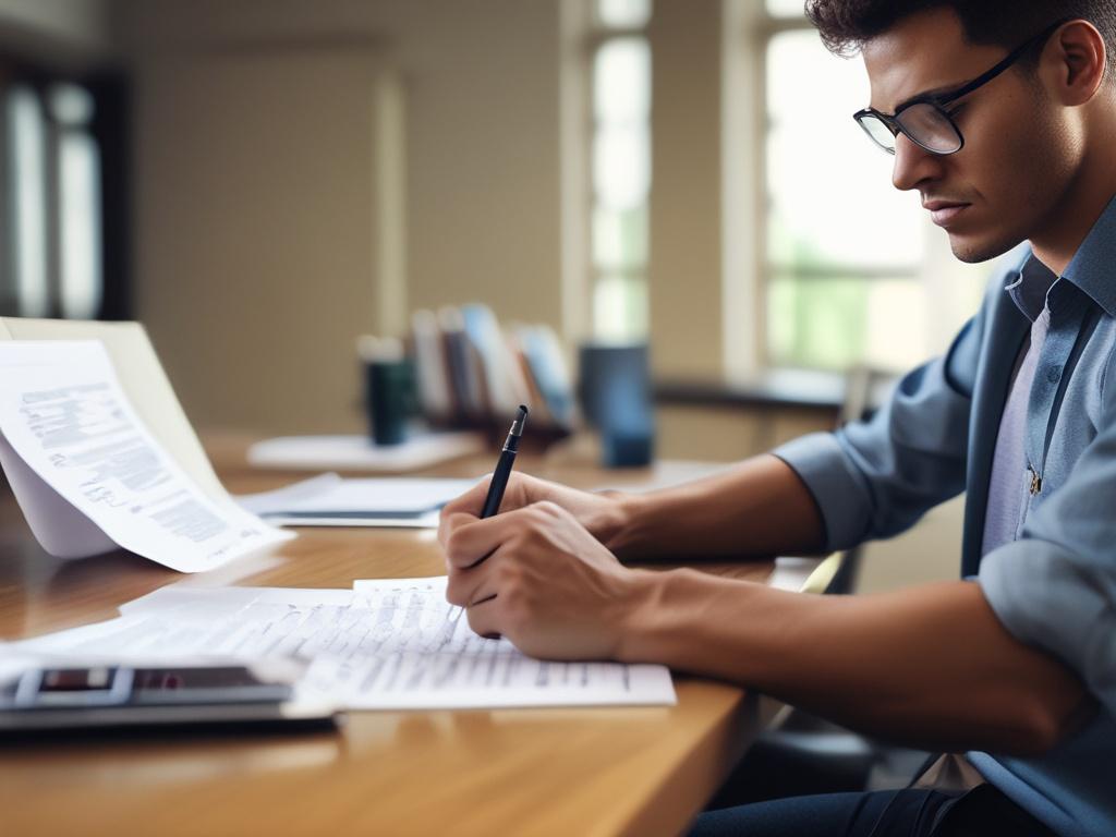 A close up shot of a confident young adult reviewing