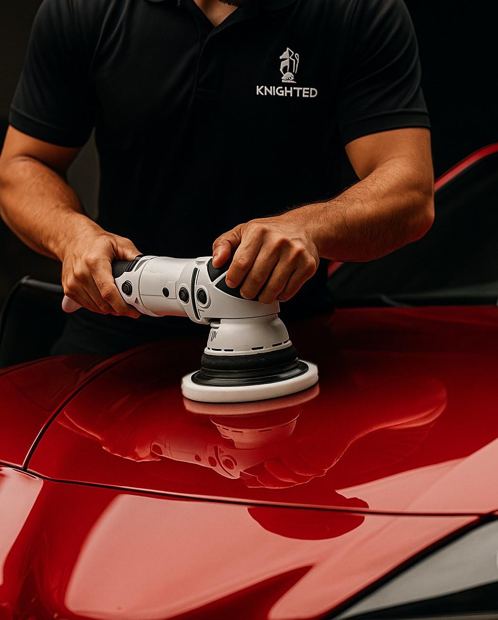 polishing perfection on a red sports car.jpg