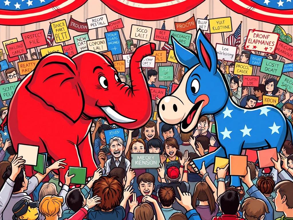 A vibrant and cartoonish illustration of a red elephant and