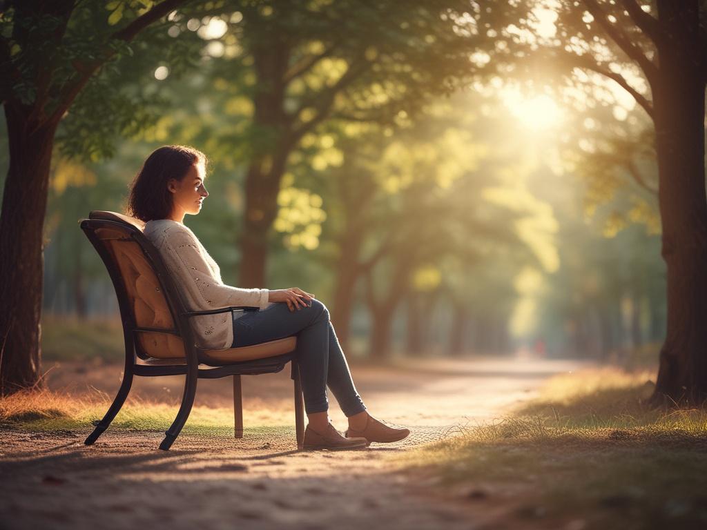 a serene coaching session with a person sitting on a