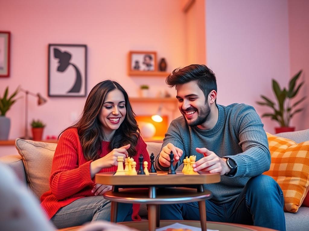 A vibrant and inviting scene depicting a couple enjoying a