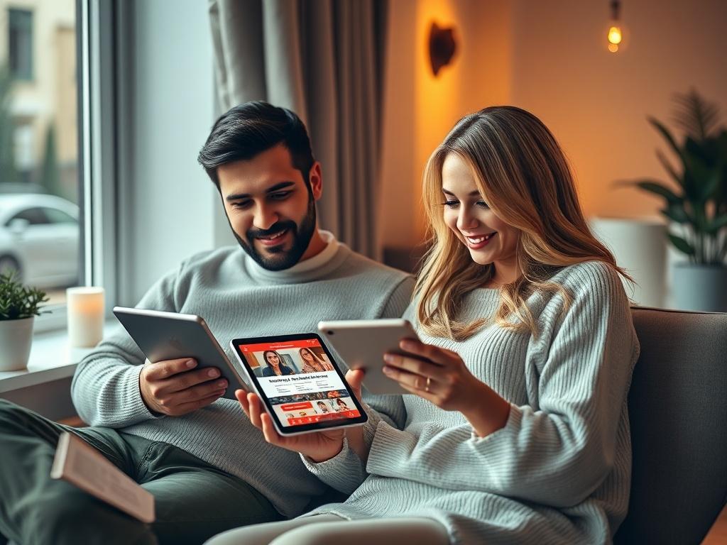 A high resolution image of a couple enjoying a virtual