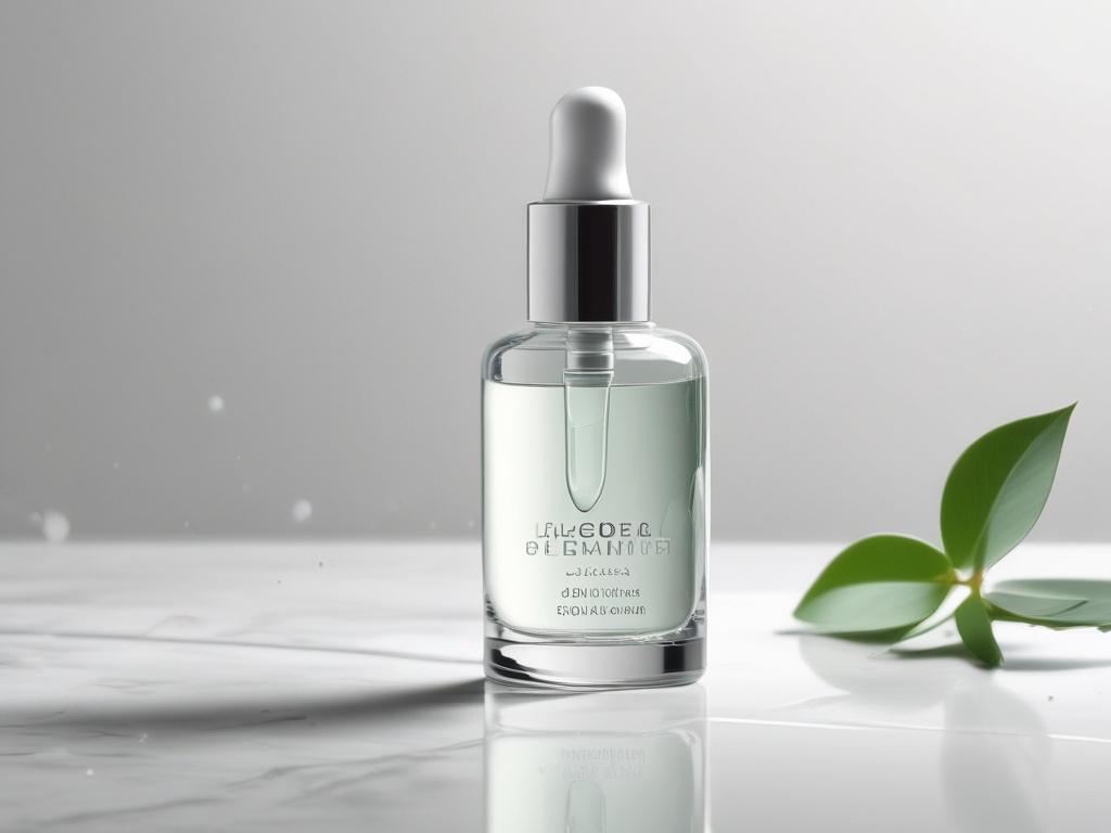 A realistic high resolution of a clear glass dropper bottle