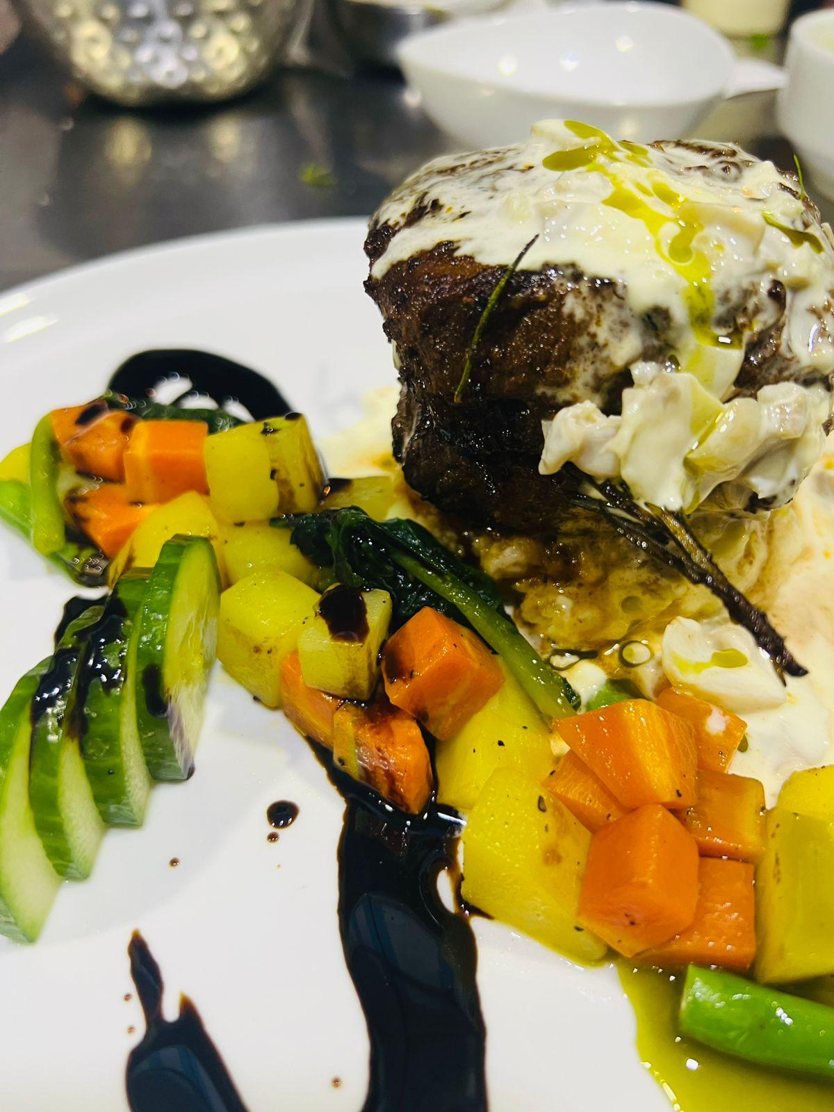 Gourmet cuisine plating at Chingu