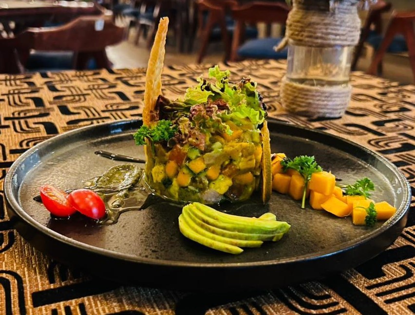 Tuna avocado dish - beautifully plated specialty at Chingu