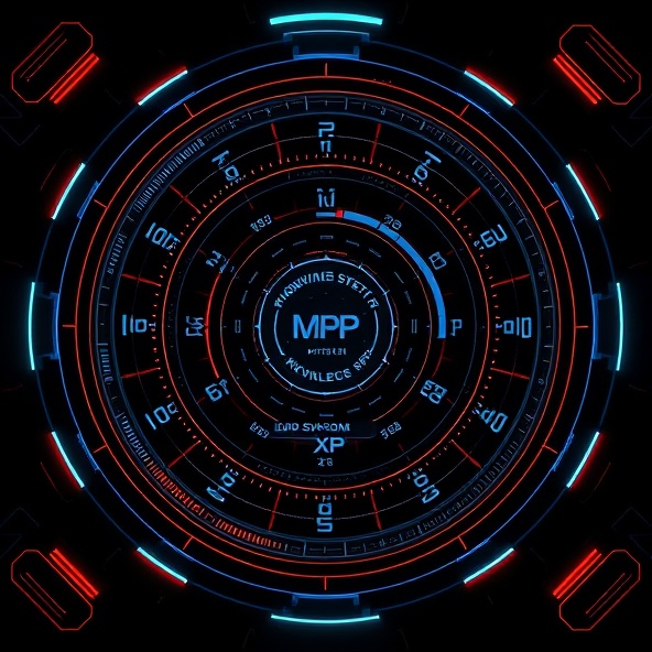 System Core HUD visualization with Knowledge XP progression