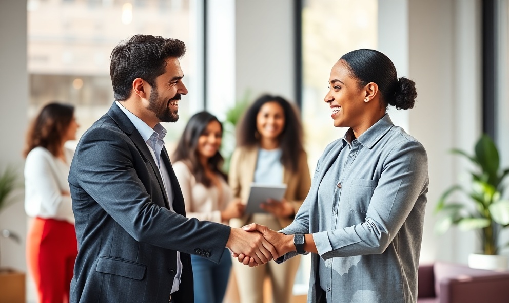 Success story - handshake between freelancer and client