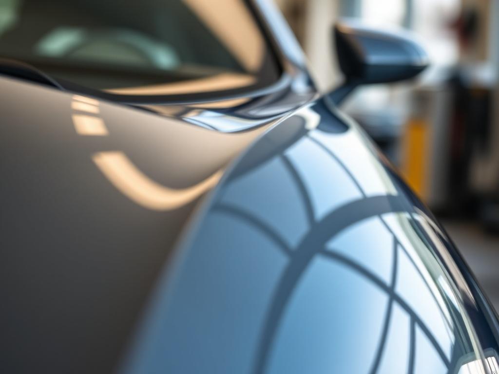 A close up shot of a freshly detailed car, showcasing