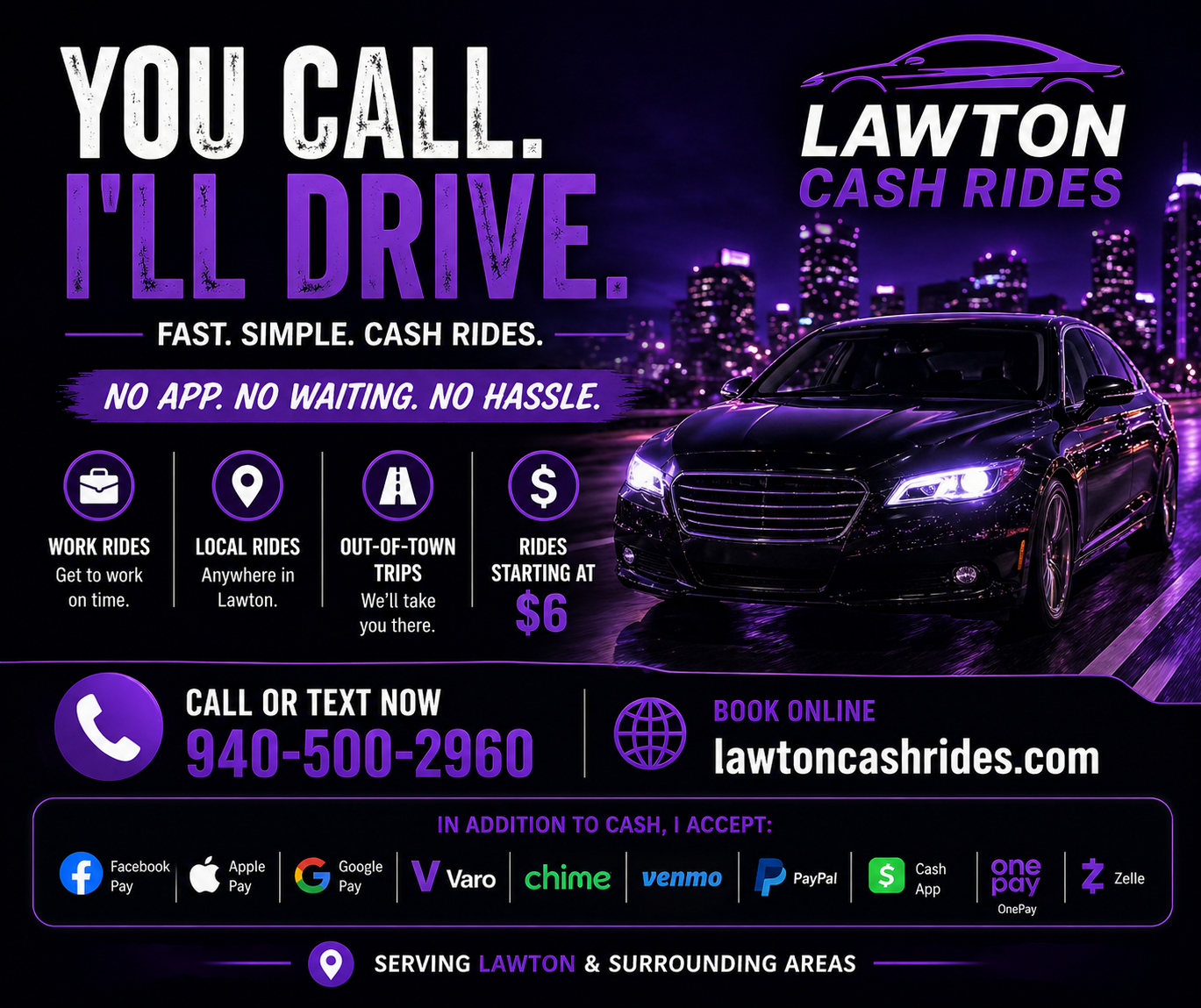 Lawton Cash Rides