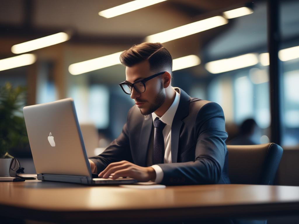 A close up shot of an IT professional working on