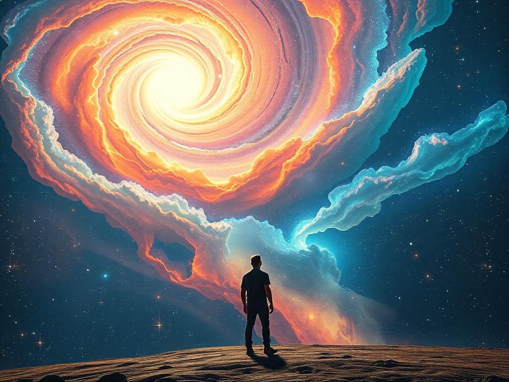 A breathtaking cosmic scene illustrating the concept of growth and