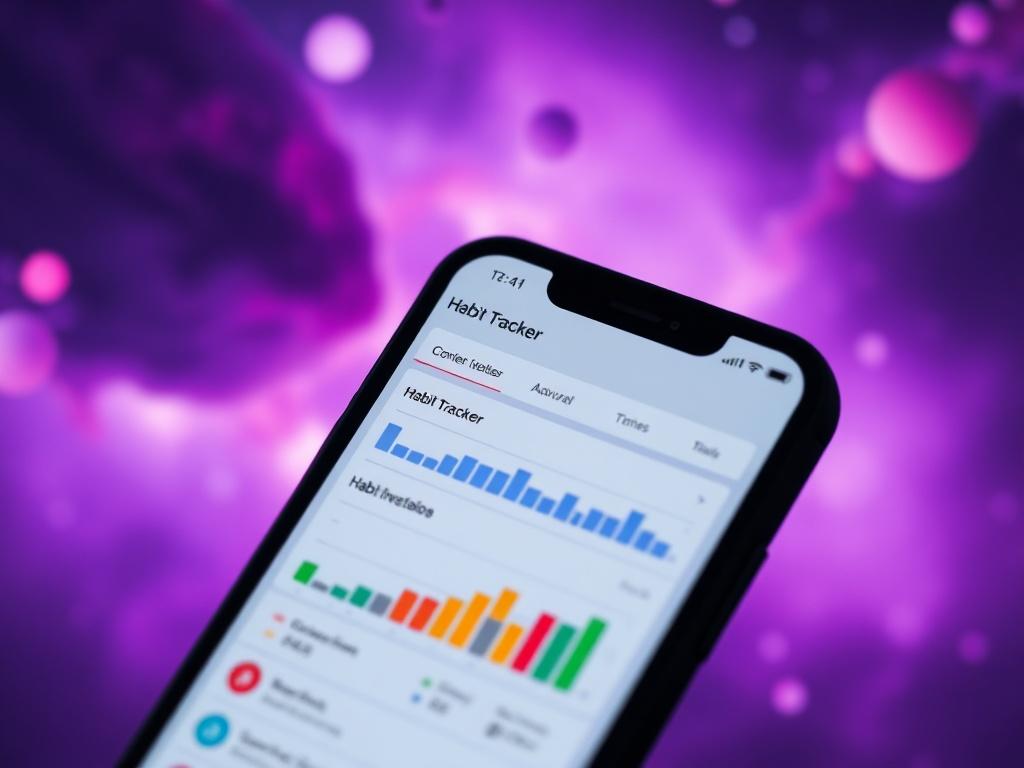 A close up of a smartphone screen displaying the Habit