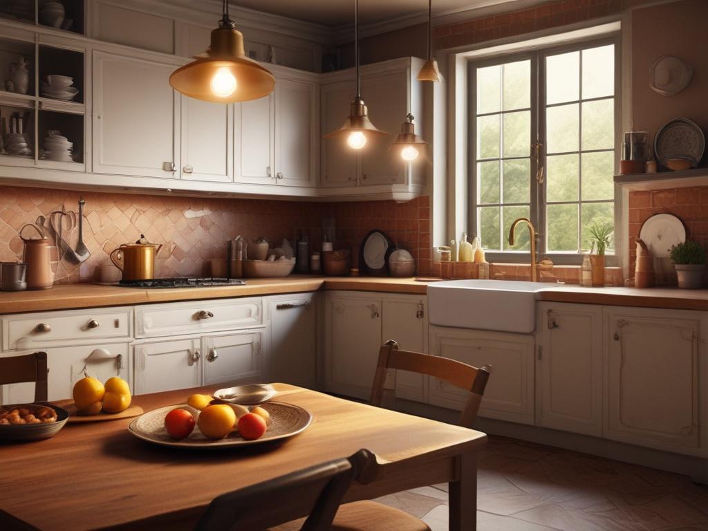 A cozy kitchen scene featuring a beautifully plated traditional Dutch