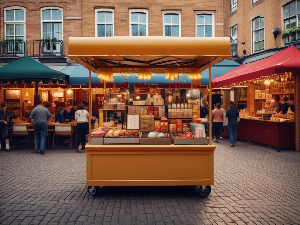 A vibrant display of modern Dutch street food in a