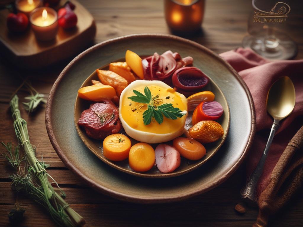 A beautifully plated traditional Dutch dish, showcasing vibrant colors and