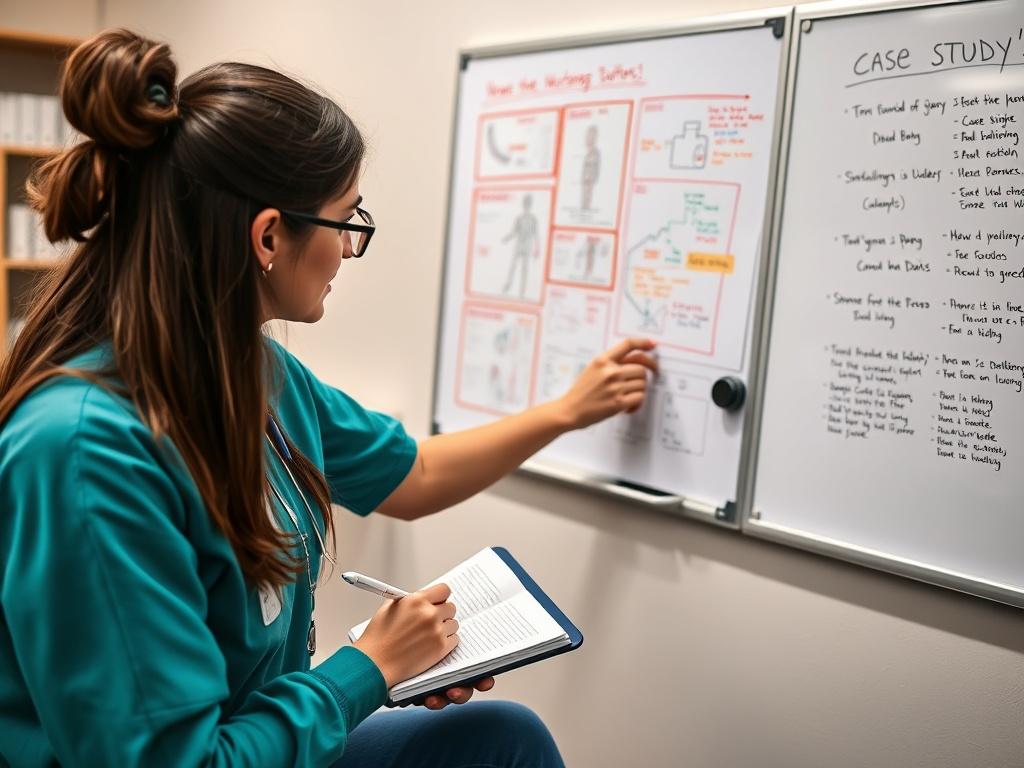 A nursing tutor and student engaged in a one on