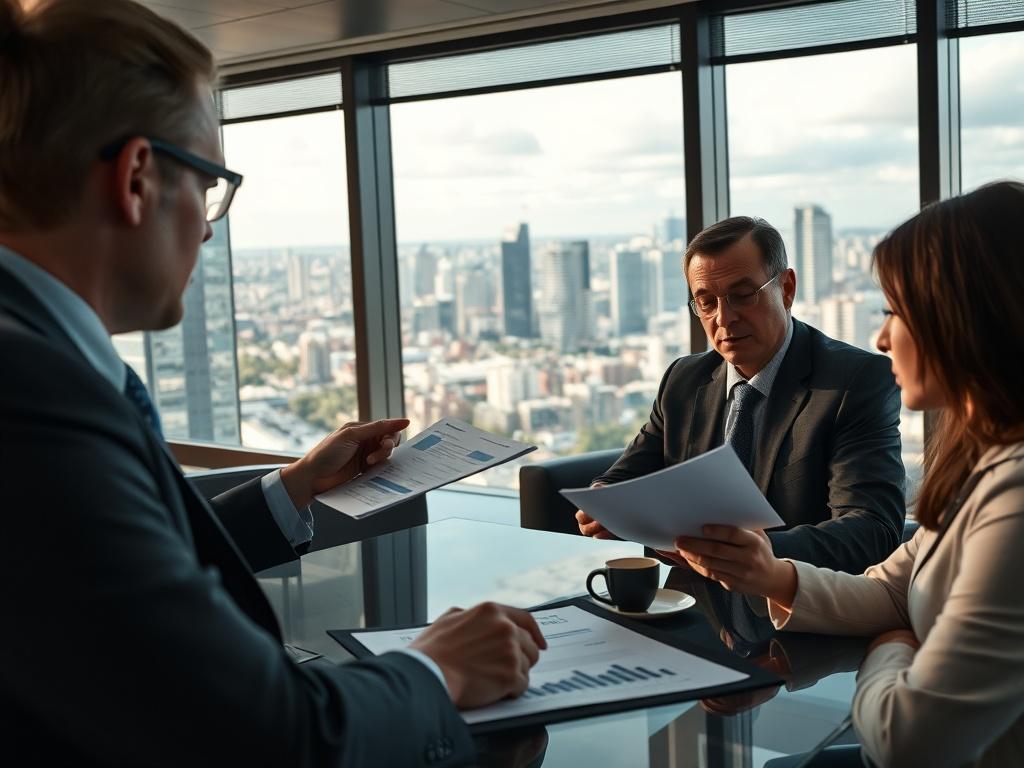 A close up shot of an oil broker discussing crude
