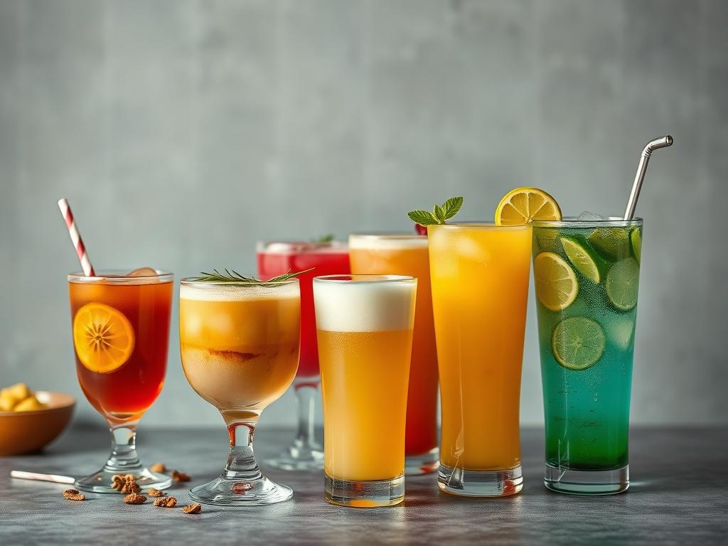 A realistic high resolution of a selection of Indian beverages,