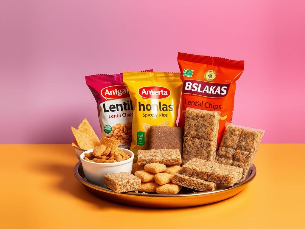 A realistic high resolution of a selection of Indian snacks,