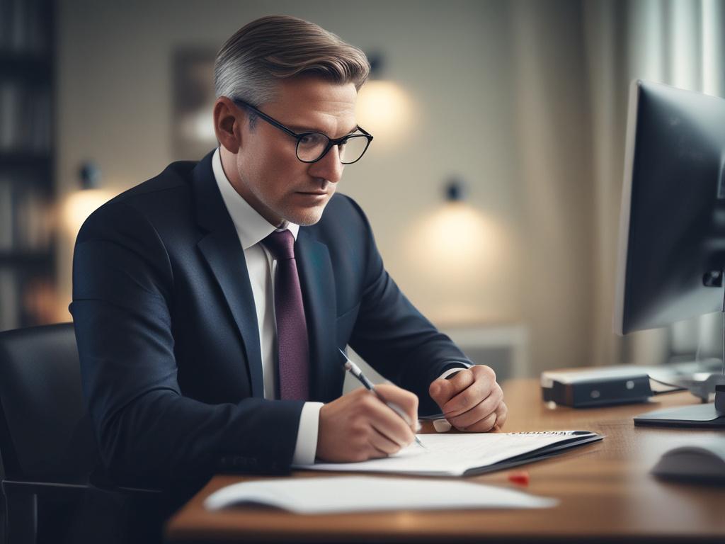 A realistic high resolution of a professional advisor sitting across