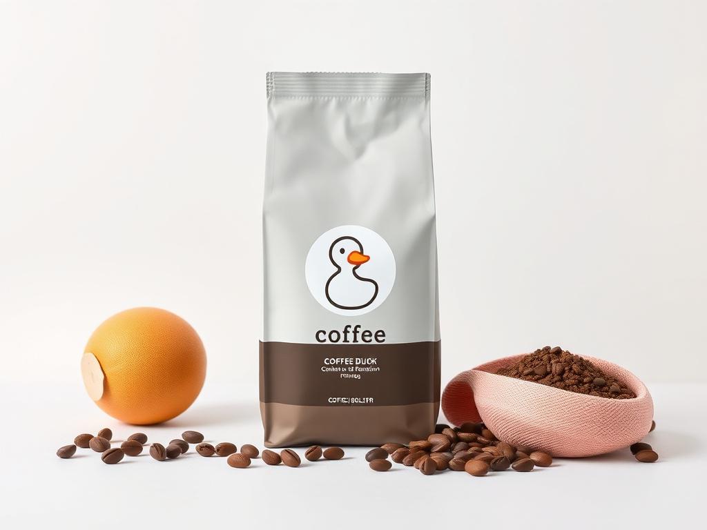 A realistic high resolution of minimalist coffee packaging with a
