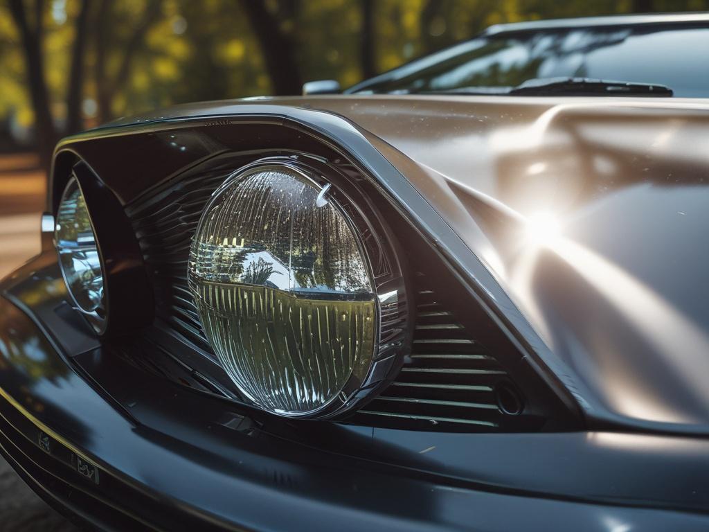 A close up shot of a freshly coated vehicle hood,
