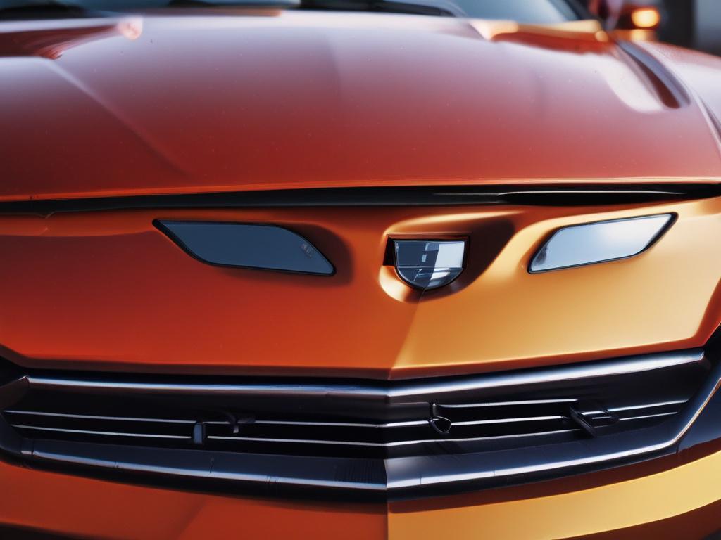 A close up shot of a freshly detailed car hood,