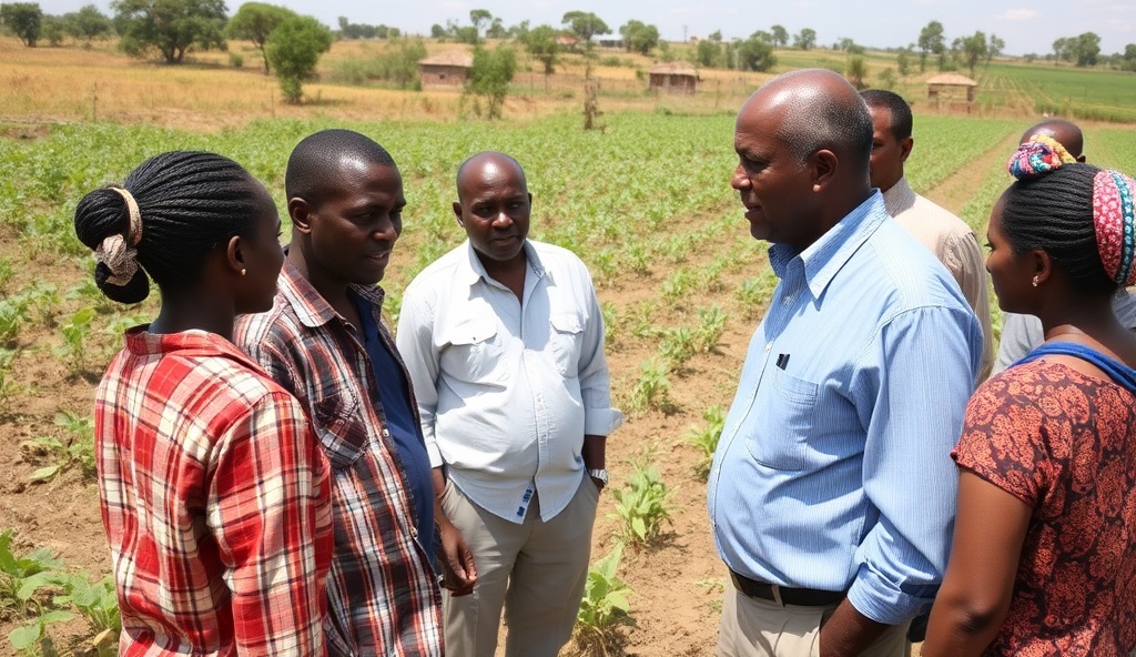 Prof. Kaloki with farmers
