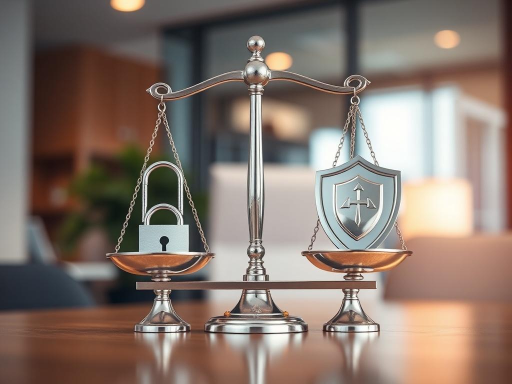 **AI Image Generation Prompt:**

Create a realistic high-resolution photo that encapsulates the theme "NIS2 vs GDPR – The Key Differences" for Savion Solutions. The composition should feature a single subject, an elegant balancing scale, symbolizing the contrast between GDPR and NIS2. 

The scale should be made of polished silver with one side holding a lock, representing GDPR’s focus on personal data protection, and the other side holding a shield, symbolizing NIS2’s emphasis on critical infrastructure pro