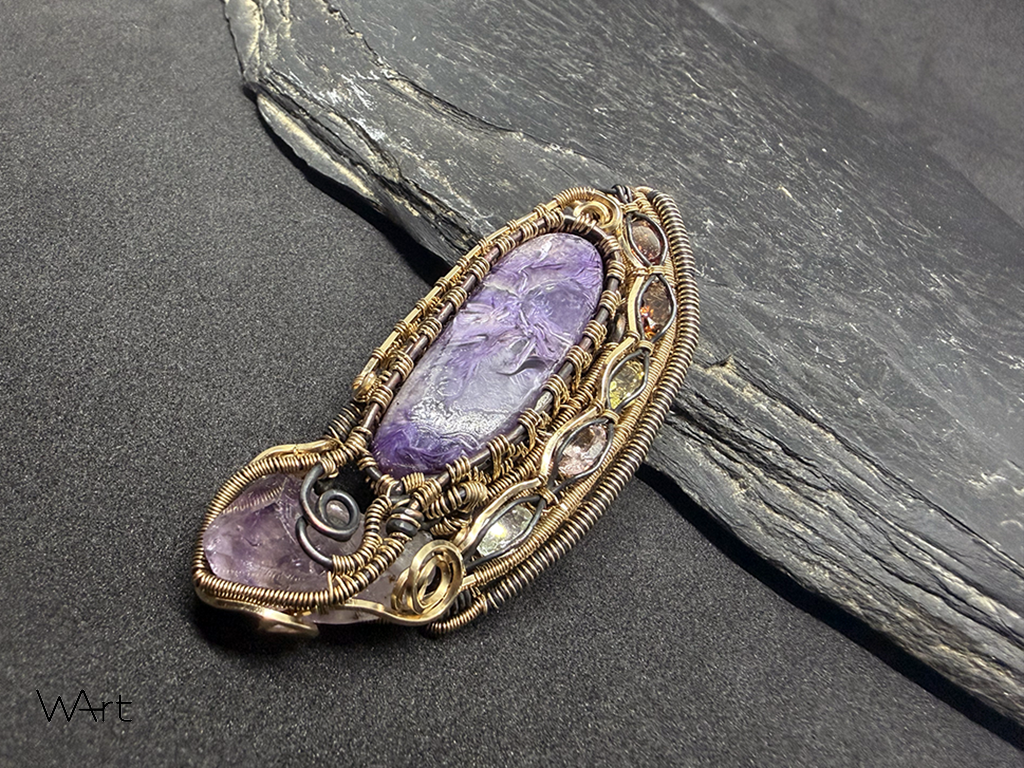 haroite Necklace – Gold Filled, Tourmaline & Amethyst