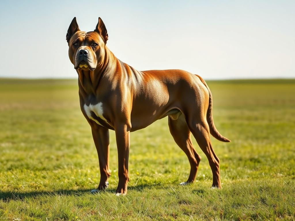 A powerful Foundation Stud standing confidently on a grassy field,