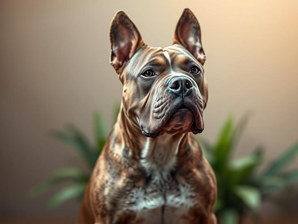 **AI Image Generation Prompt:**

Create a realistic high-resolution photograph that captures the essence of an Exotic Nano Bully, showcasing its unique traits that set it apart in the world of elite dog breeding. 

**Composition:** The image should focus on a single Exotic Nano Bully, displaying its extreme structure, powerful stature, and captivating presence. The dog's pose should be dynamic, with its head held high, and a proud expression that reflects its confident attitude. The subject should have a cl