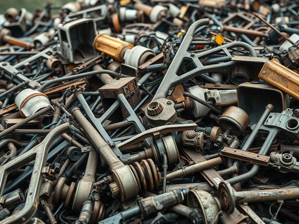 A high resolution image of a pile of truck scrap