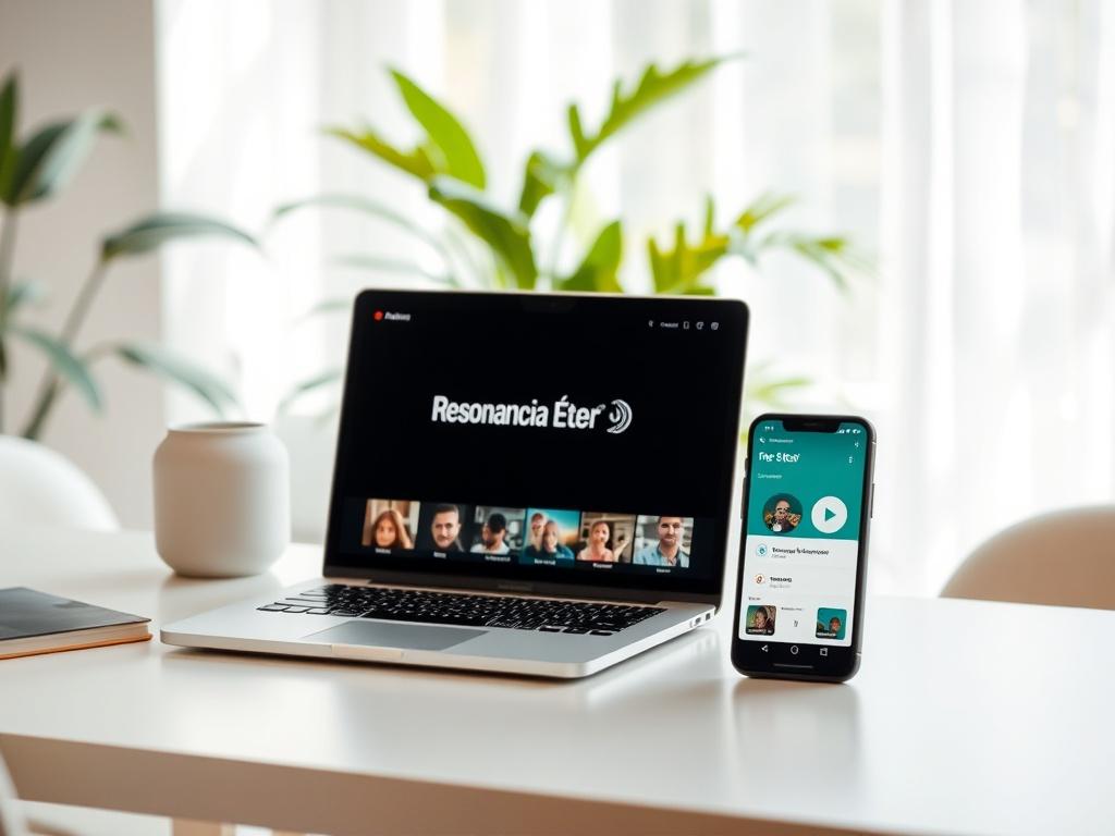 An inviting workspace featuring a laptop and a mobile device,
