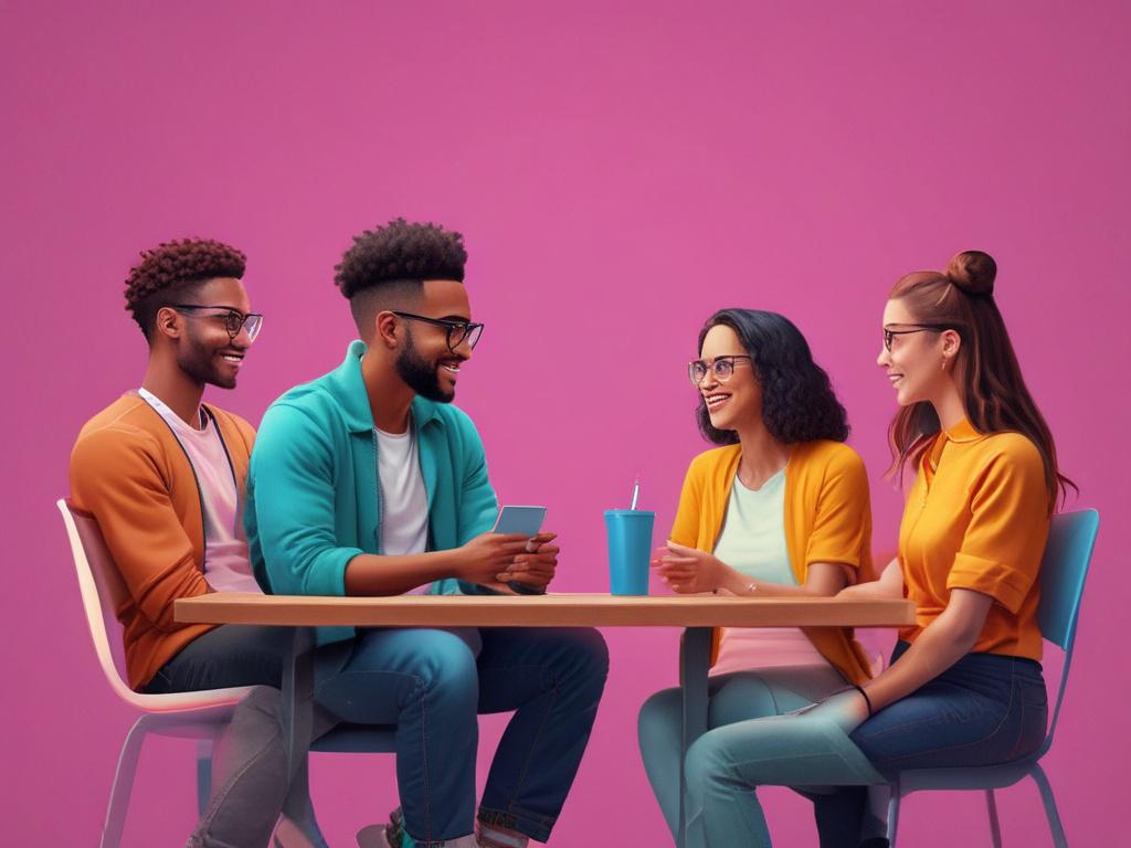 high resolution image of a group of diverse people chatting